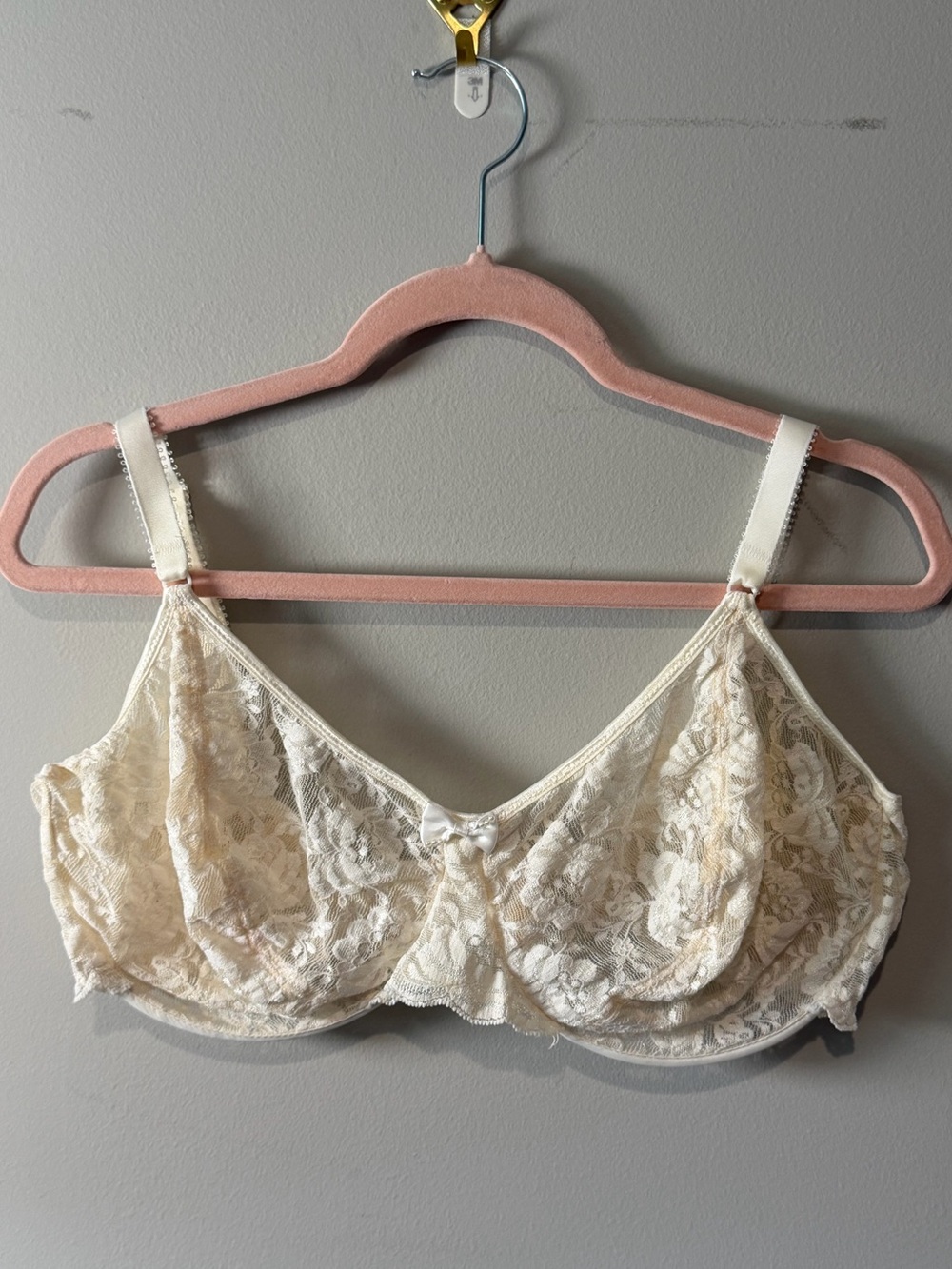 Vintage Qismet Bra Union Made Ivory USA Underwire Size 42DD